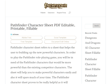 Tablet Screenshot of pathfindercharactersheets.com